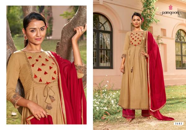 Rangoon Dastak Rayon Embroidery Designer Readymade suit